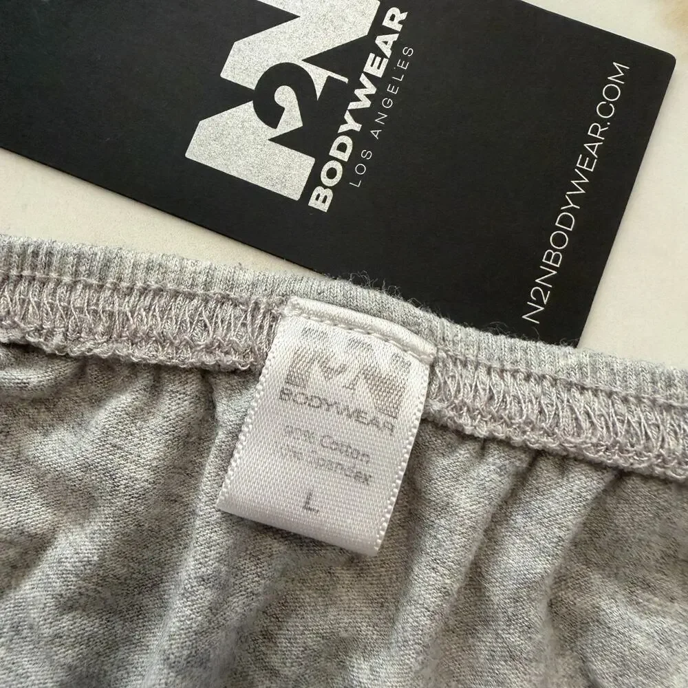 NEW N2N Bodywear Mens Cotton Bikini Brief Color Grey Size Large